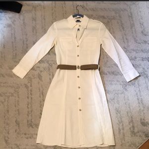 Theory white Megan Shirtdress